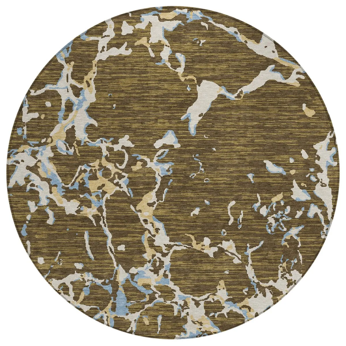 Machine Washable Indoor/ Outdoor Abstract Camo Chantille Rug