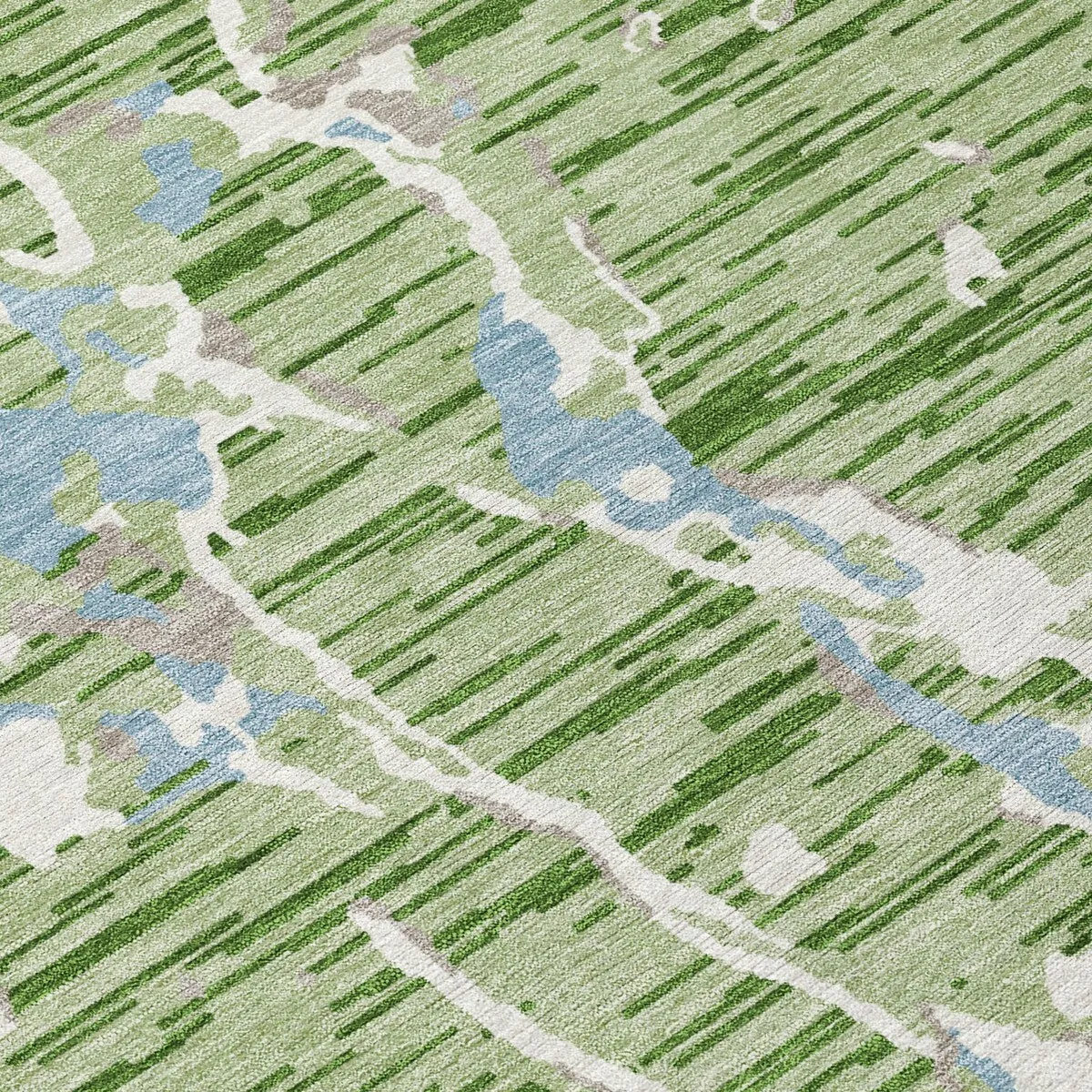 Machine Washable Indoor/ Outdoor Abstract Camo Chantille Rug