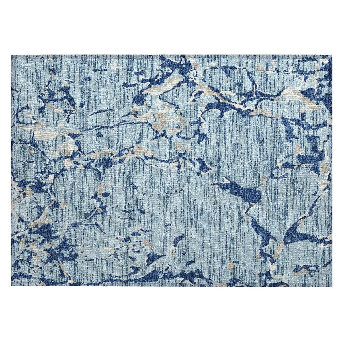 Machine Washable Indoor/ Outdoor Abstract Camo Chantille Rug