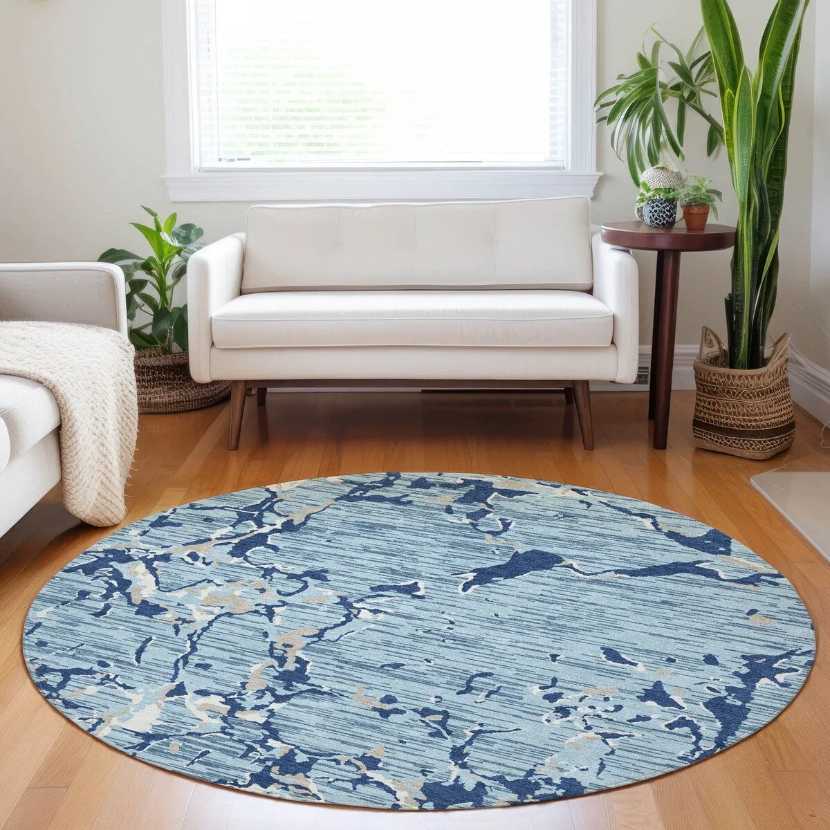 Machine Washable Indoor/ Outdoor Abstract Camo Chantille Rug