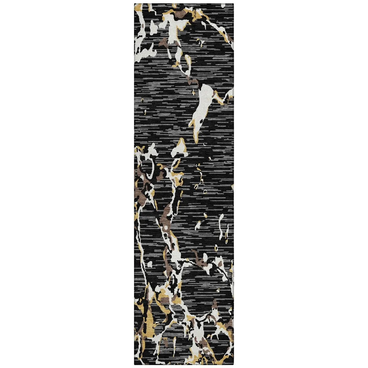 Machine Washable Indoor/ Outdoor Abstract Camo Chantille Rug