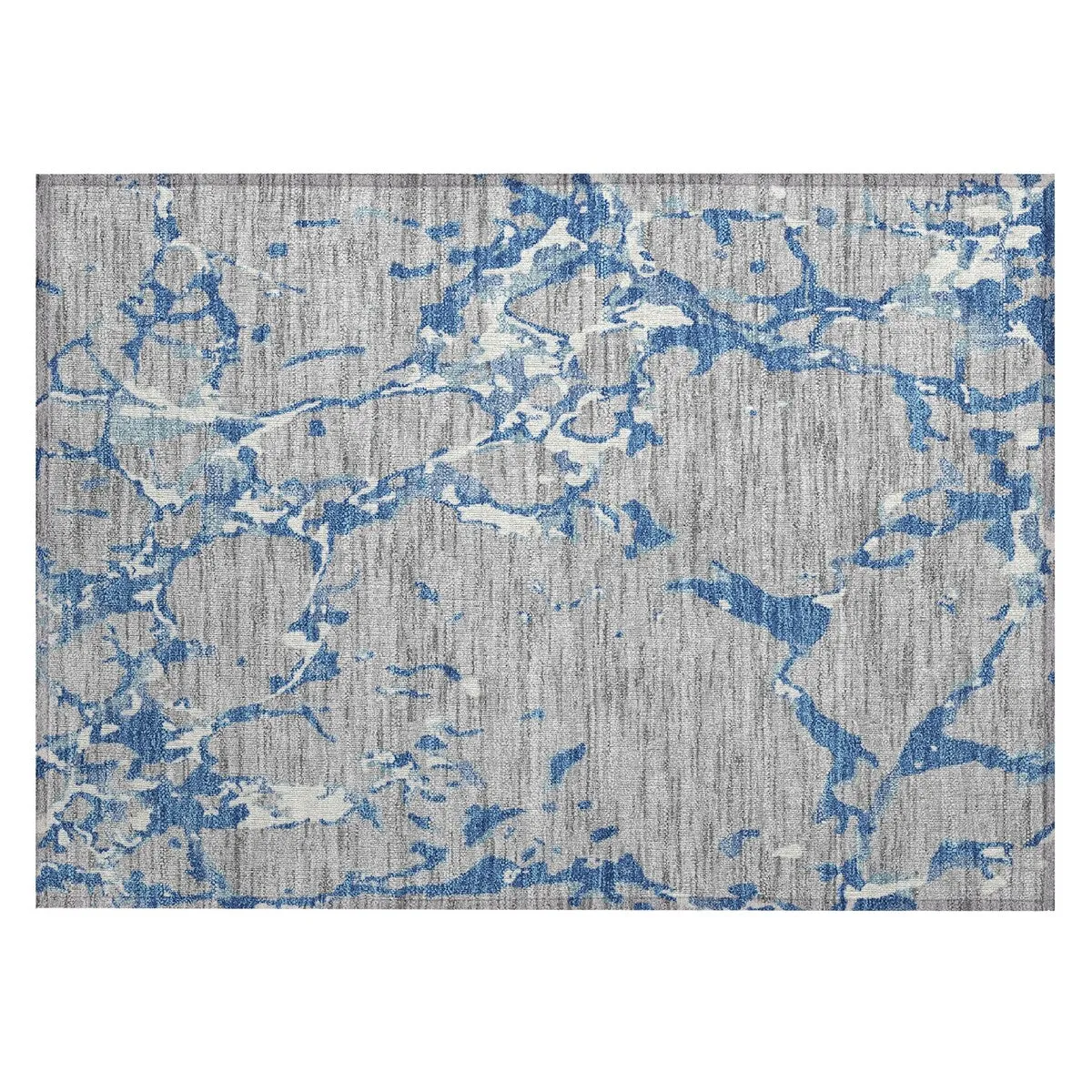 Machine Washable Indoor/ Outdoor Abstract Camo Chantille Rug