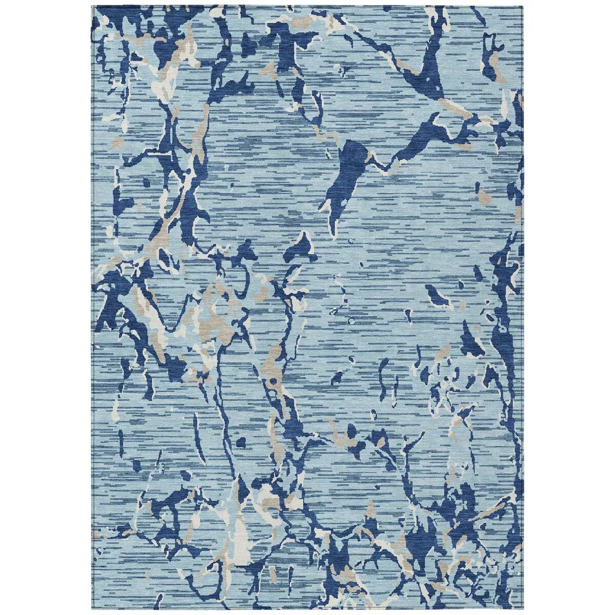 Machine Washable Indoor/ Outdoor Abstract Camo Chantille Rug