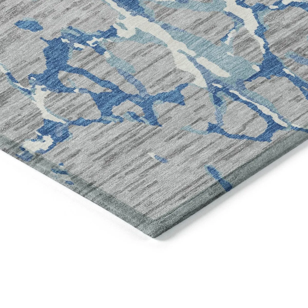 Machine Washable Indoor/ Outdoor Abstract Camo Chantille Rug