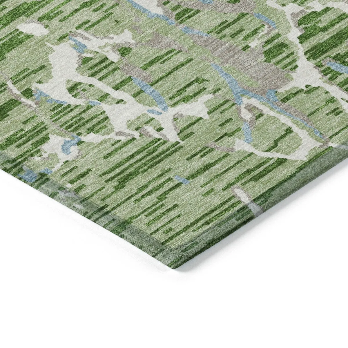 Machine Washable Indoor/ Outdoor Abstract Camo Chantille Rug