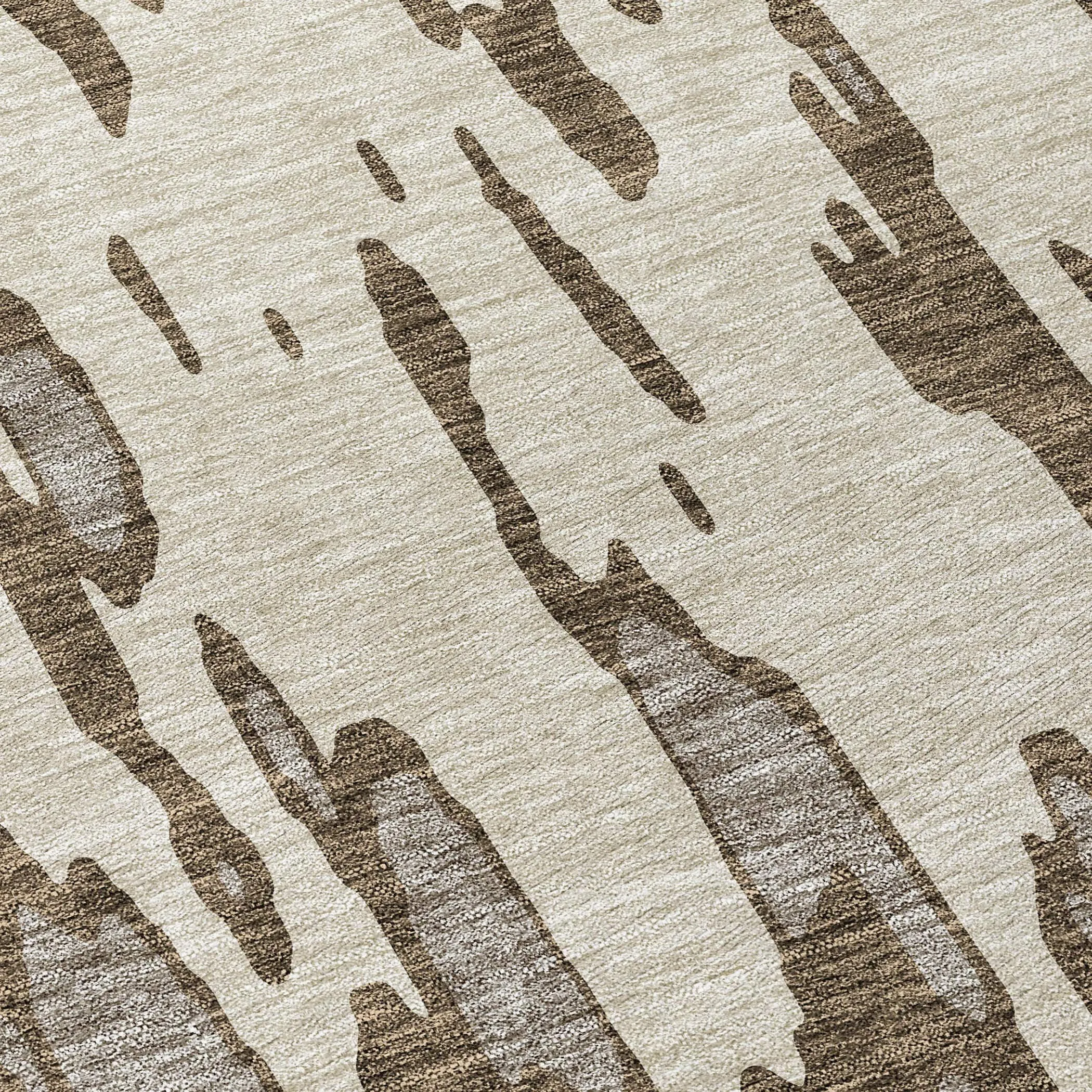 Machine Washable Indoor/ Outdoor Abstract Chantille Rug