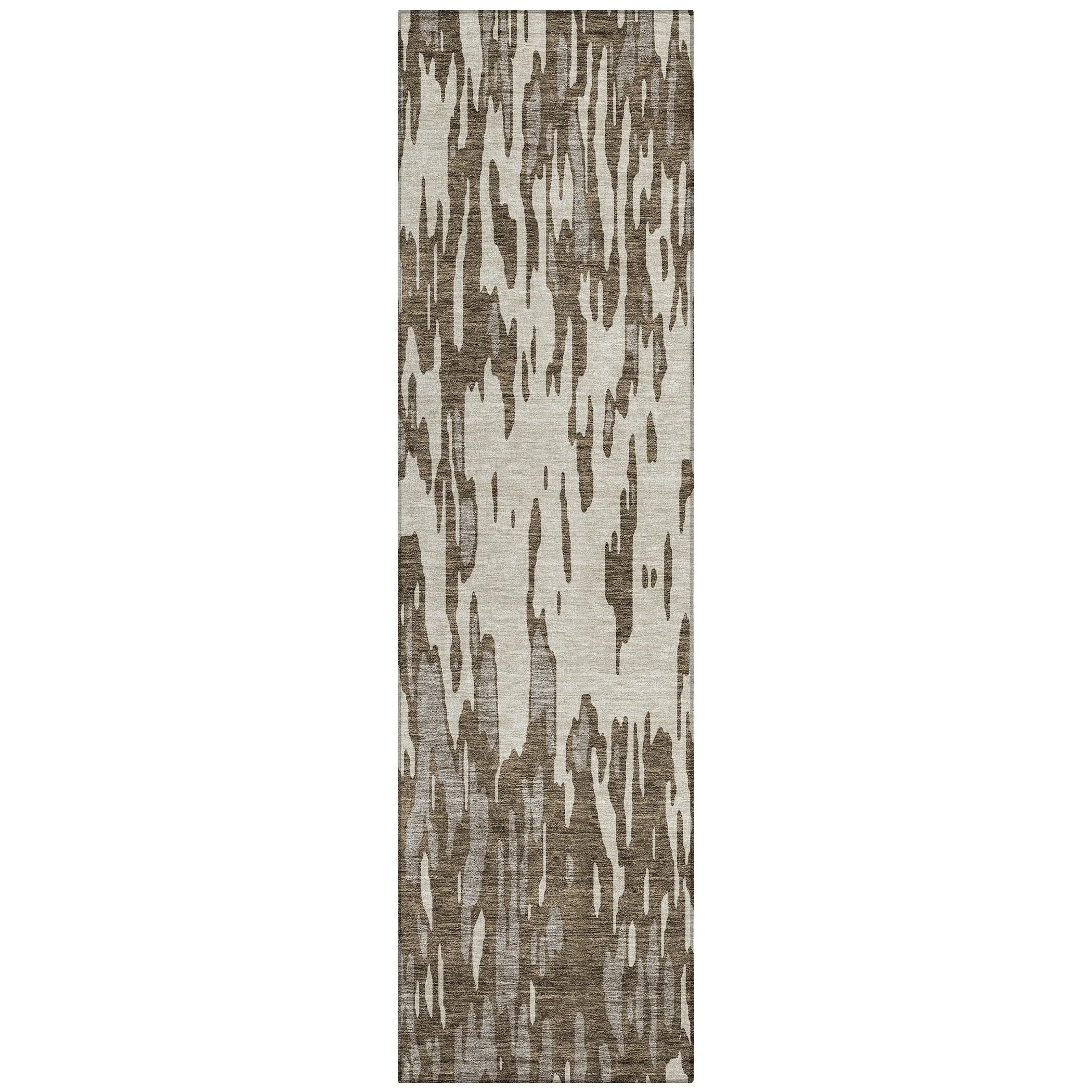 Machine Washable Indoor/ Outdoor Abstract Chantille Rug