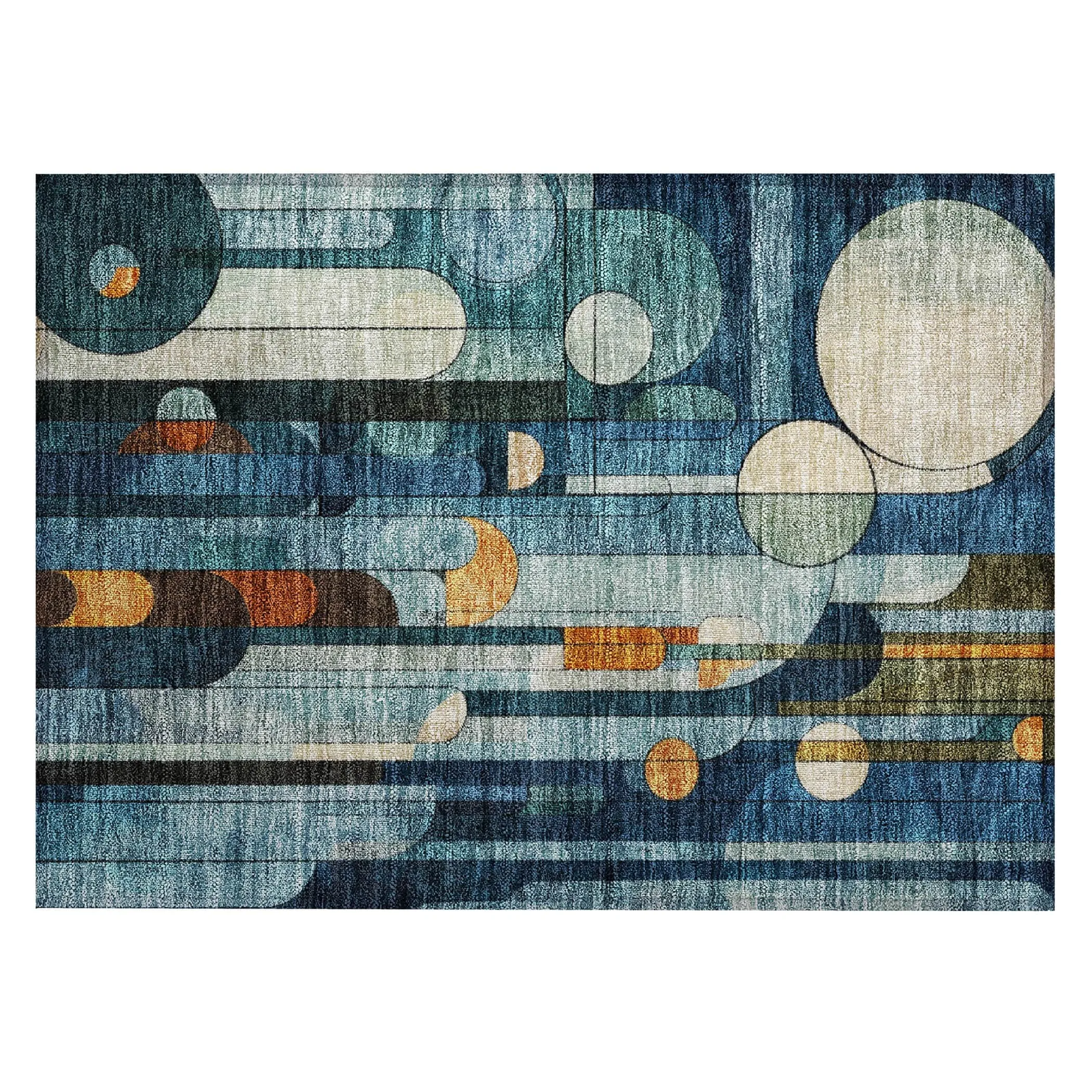 Machine Washable Indoor/ Outdoor Abstract Deco Chantille Rug