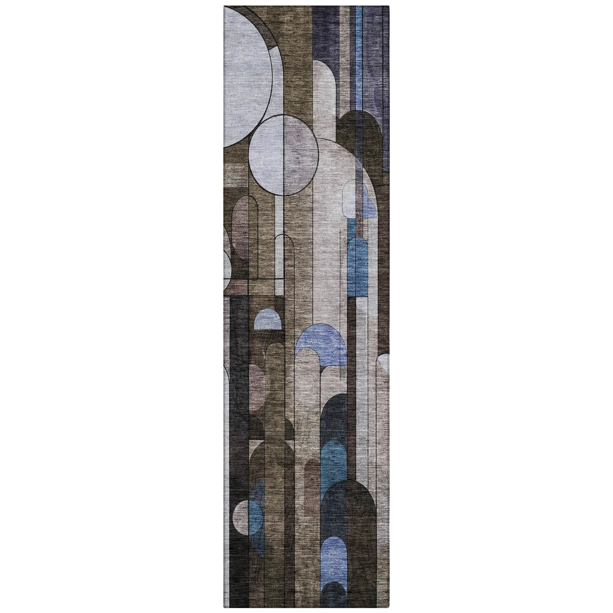 Machine Washable Indoor/ Outdoor Abstract Deco Chantille Rug
