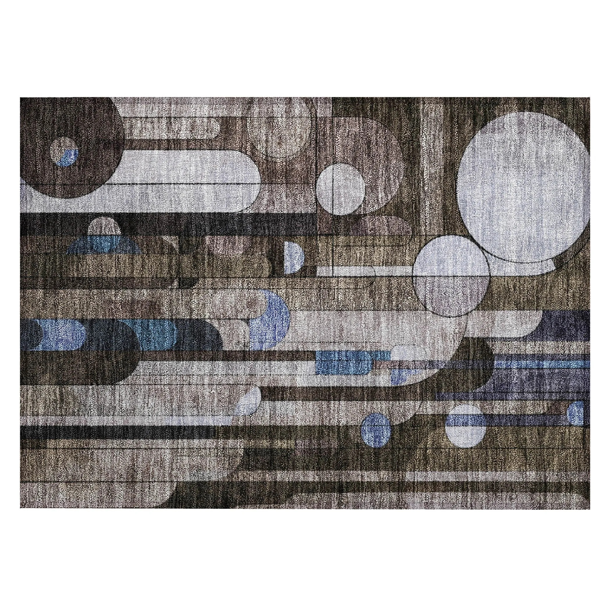 Machine Washable Indoor/ Outdoor Abstract Deco Chantille Rug