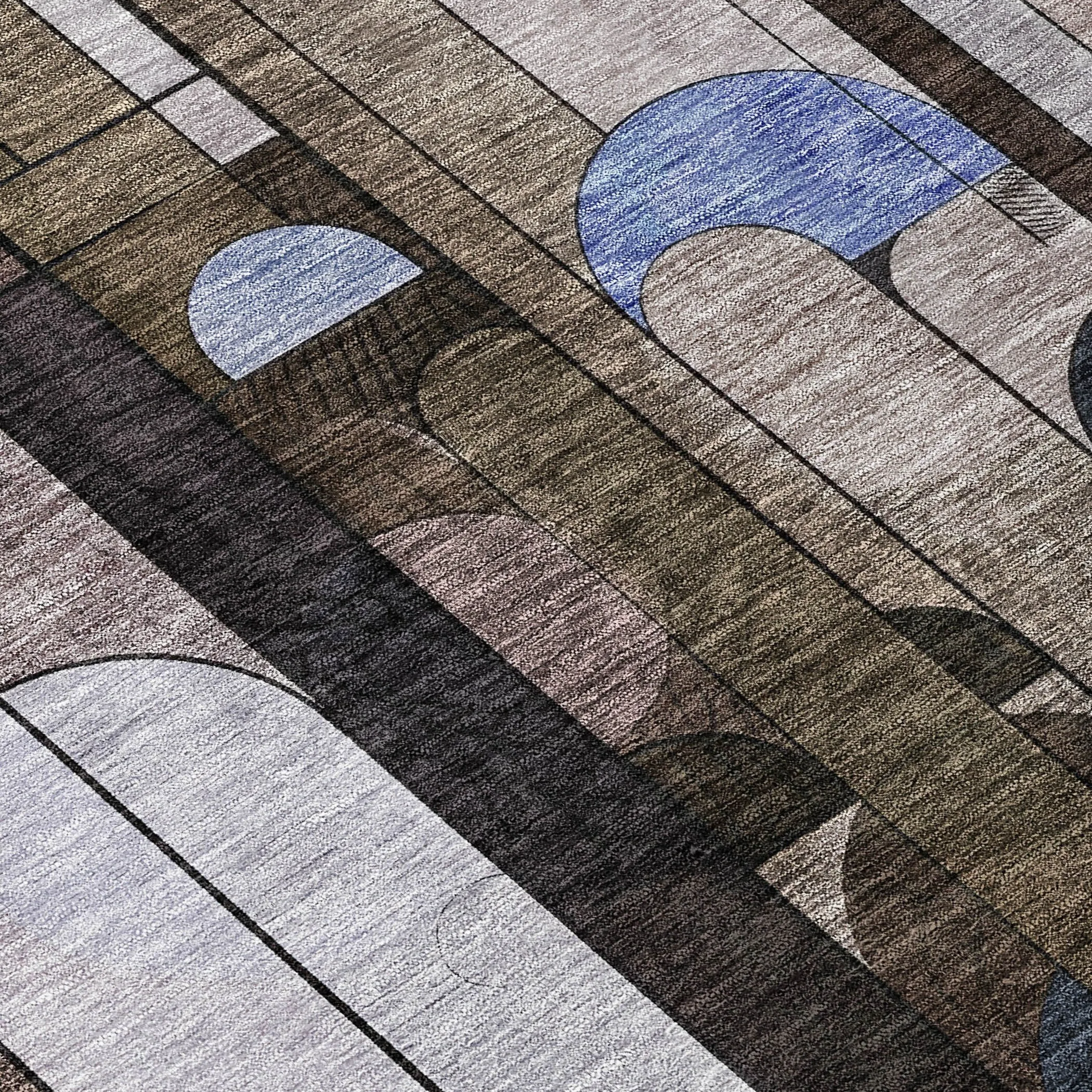Machine Washable Indoor/ Outdoor Abstract Deco Chantille Rug