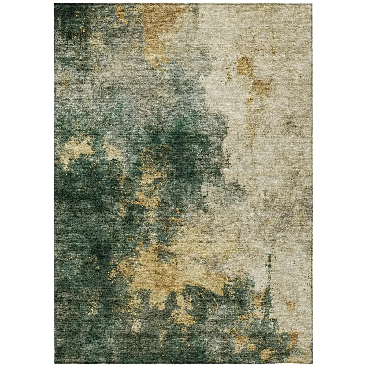 Machine Washable Indoor/ Outdoor Abstract Modern Chantille Rug