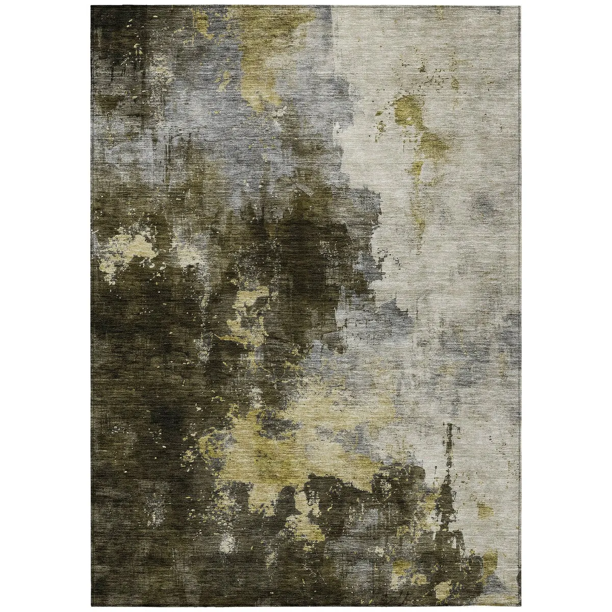 Machine Washable Indoor/ Outdoor Abstract Modern Chantille Rug