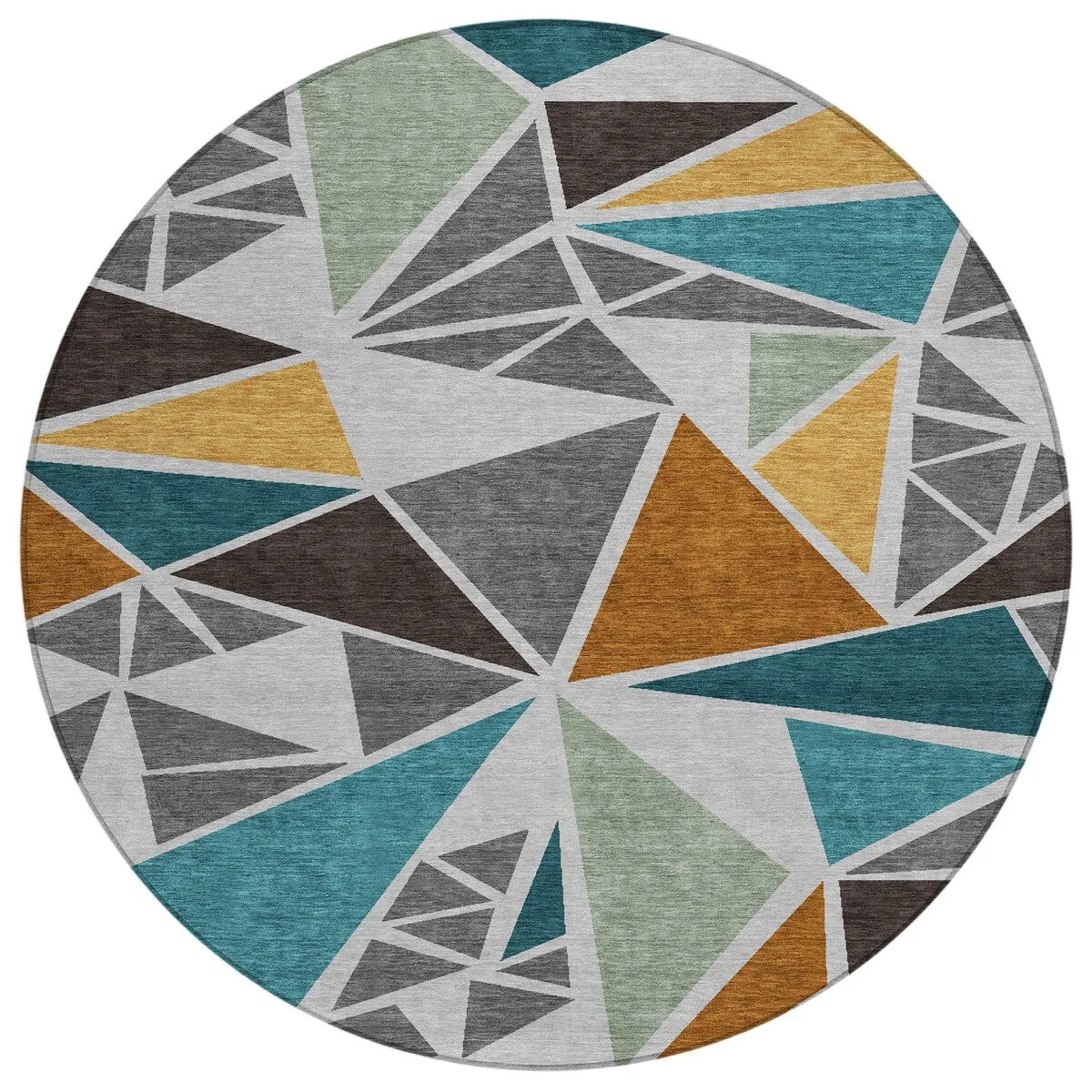 Machine Washable Indoor/ Outdoor Abstract Mosaic Chantille Rug