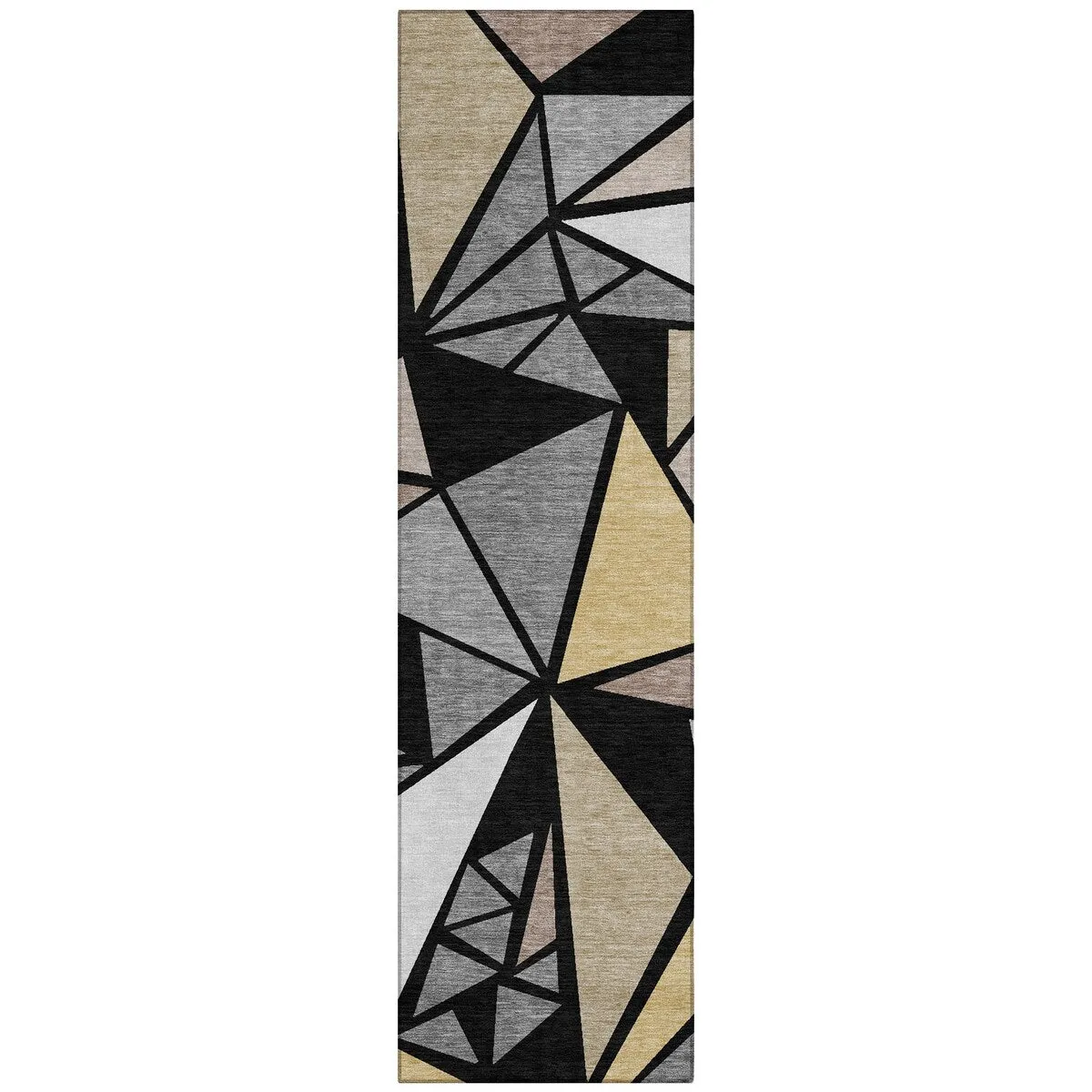 Machine Washable Indoor/ Outdoor Abstract Mosaic Chantille Rug