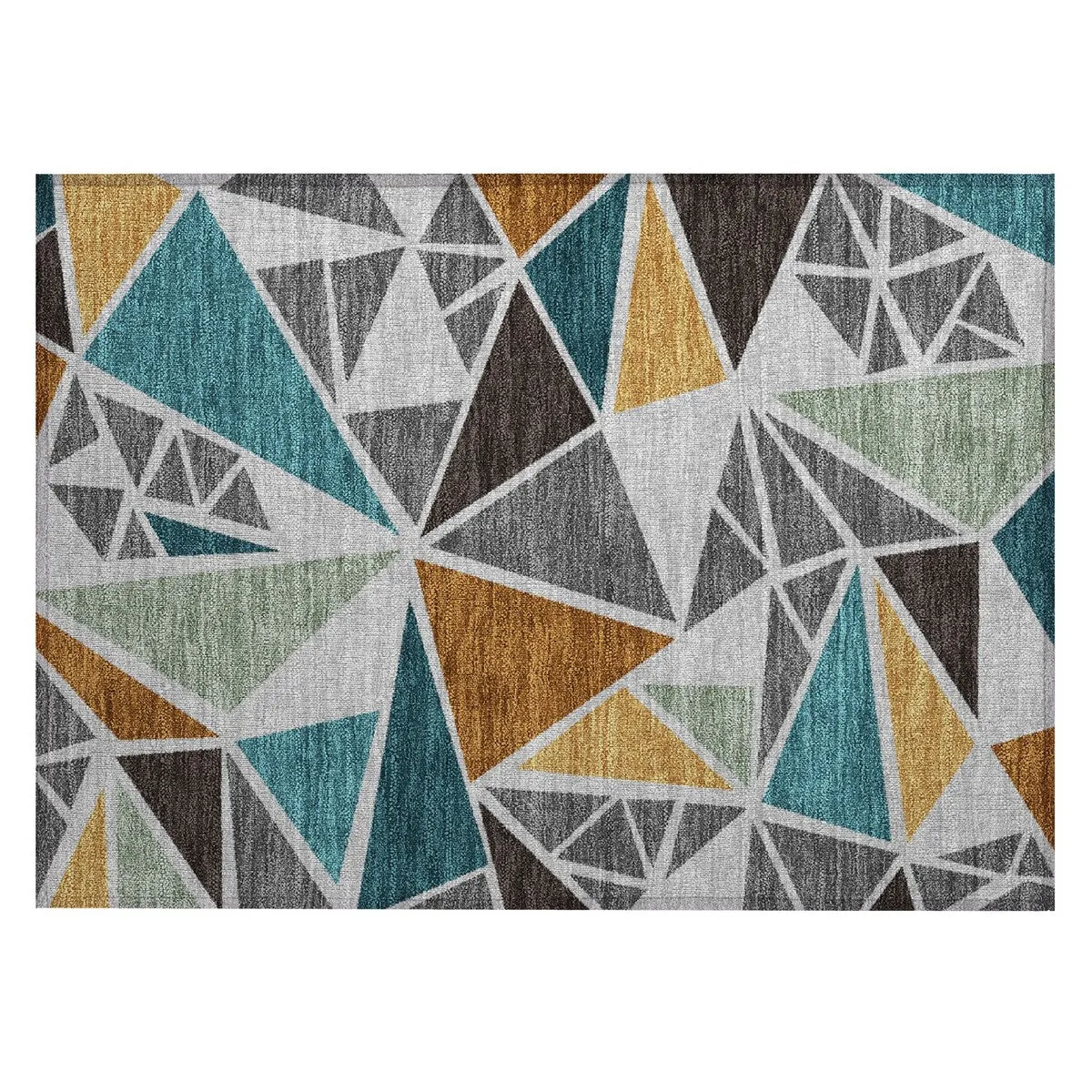 Machine Washable Indoor/ Outdoor Abstract Mosaic Chantille Rug
