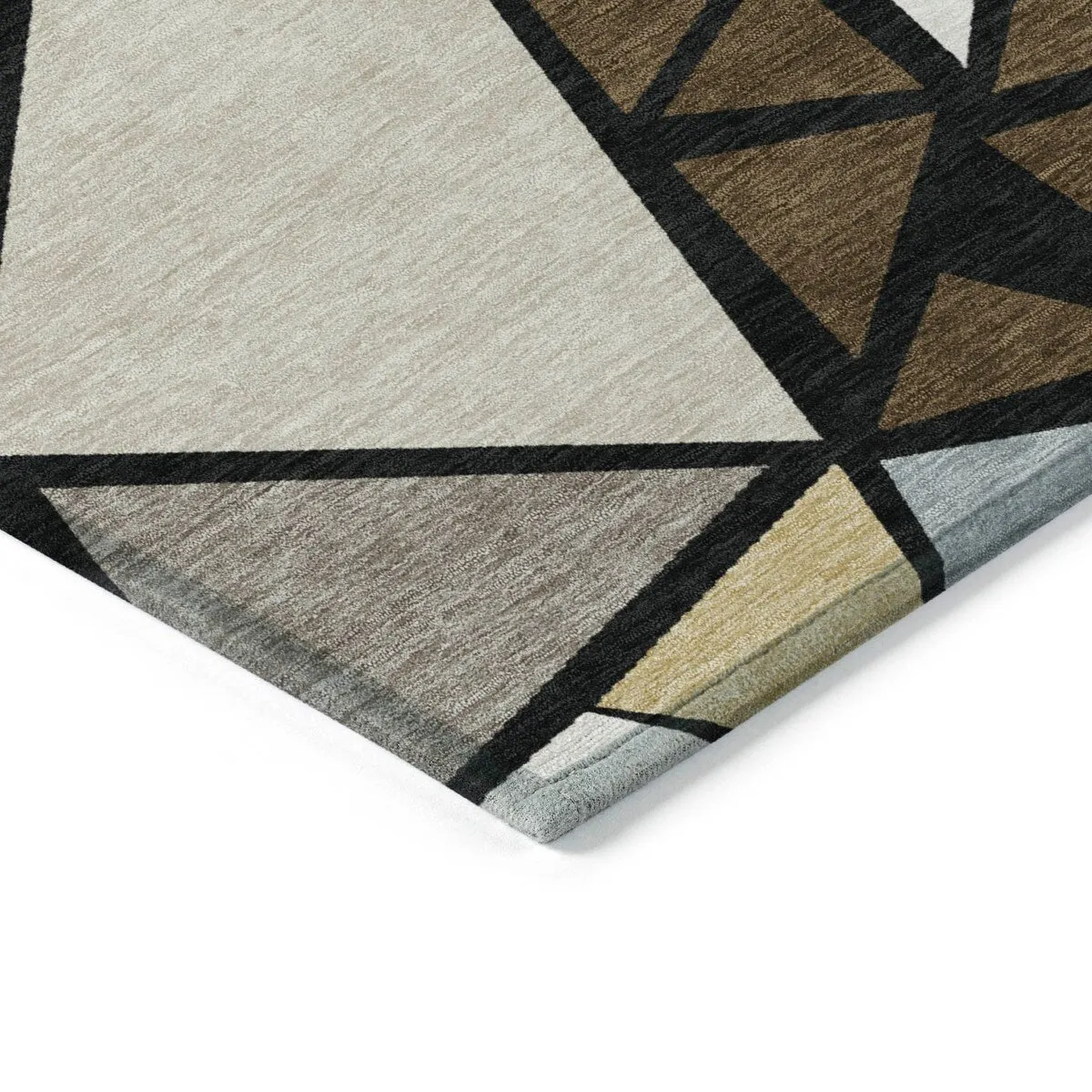Machine Washable Indoor/ Outdoor Abstract Mosaic Chantille Rug