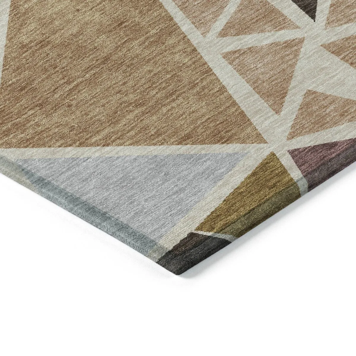 Machine Washable Indoor/ Outdoor Abstract Mosaic Chantille Rug