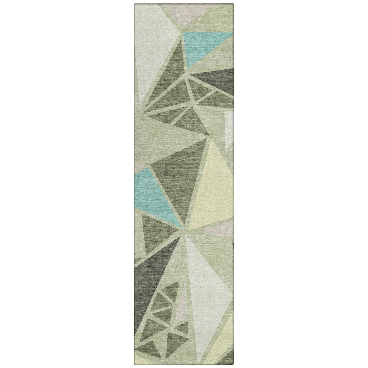 Machine Washable Indoor/ Outdoor Abstract Mosaic Chantille Rug
