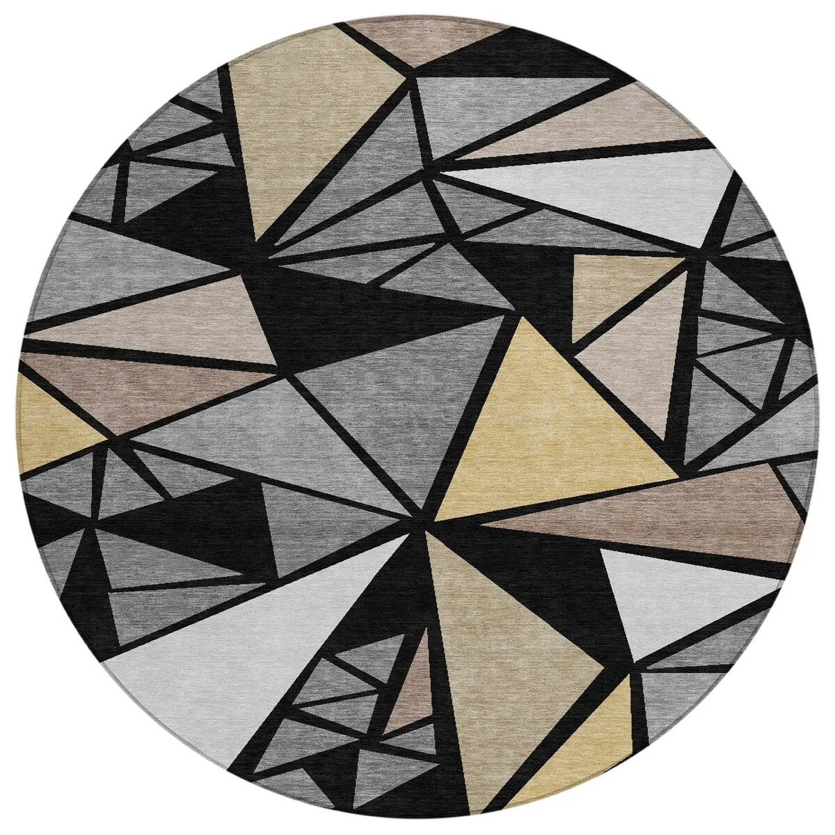 Machine Washable Indoor/ Outdoor Abstract Mosaic Chantille Rug