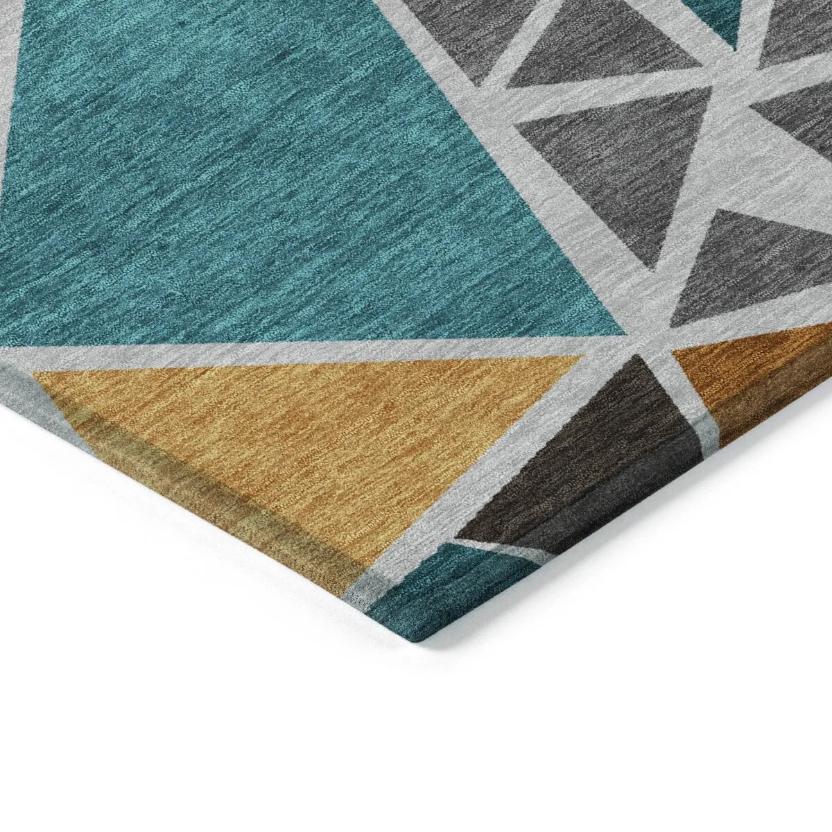 Machine Washable Indoor/ Outdoor Abstract Mosaic Chantille Rug