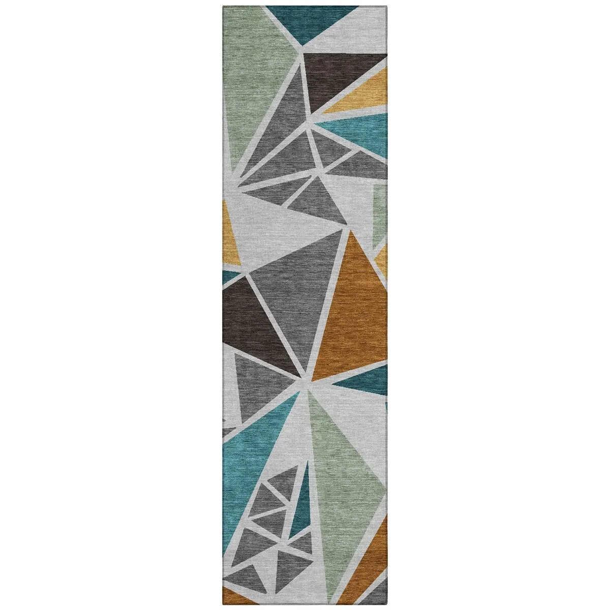 Machine Washable Indoor/ Outdoor Abstract Mosaic Chantille Rug