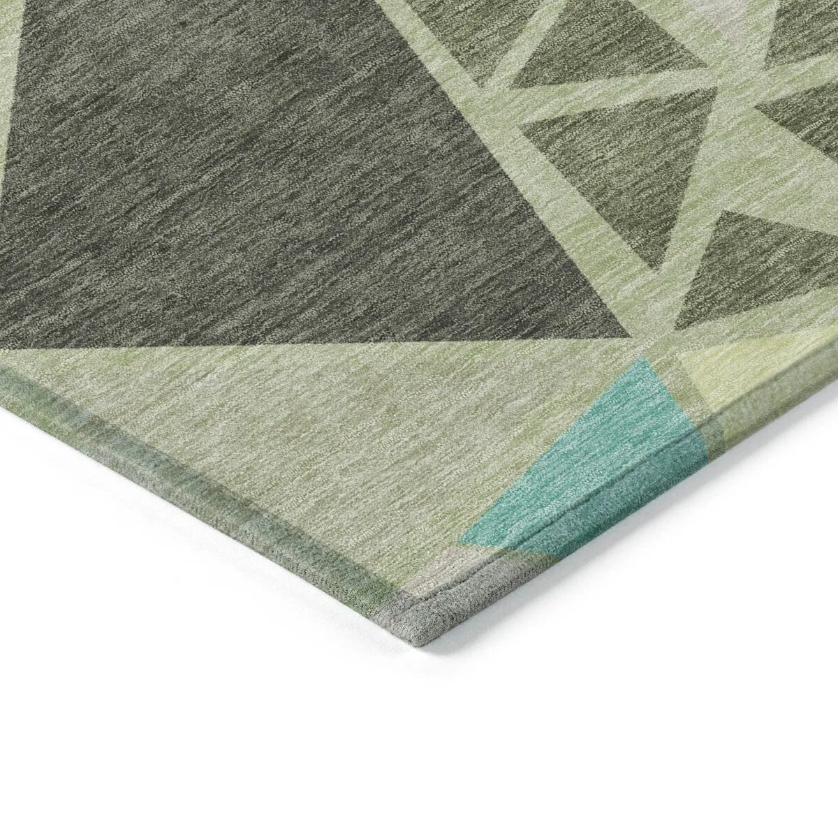 Machine Washable Indoor/ Outdoor Abstract Mosaic Chantille Rug