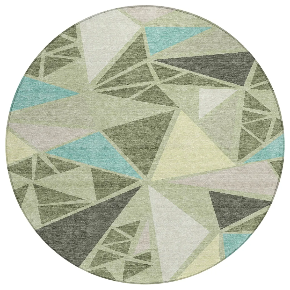 Machine Washable Indoor/ Outdoor Abstract Mosaic Chantille Rug