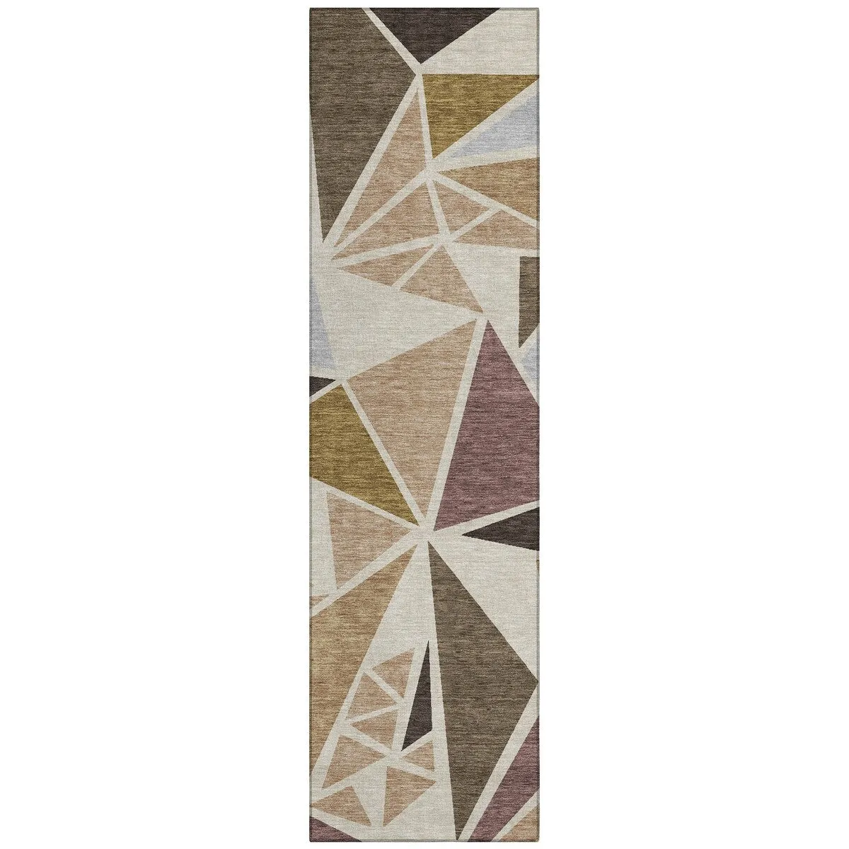 Machine Washable Indoor/ Outdoor Abstract Mosaic Chantille Rug