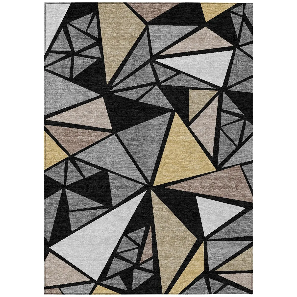 Machine Washable Indoor/ Outdoor Abstract Mosaic Chantille Rug