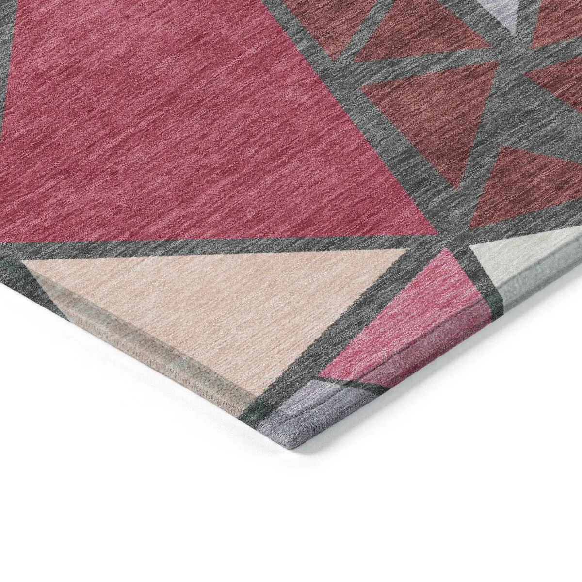 Machine Washable Indoor/ Outdoor Abstract Mosaic Chantille Rug