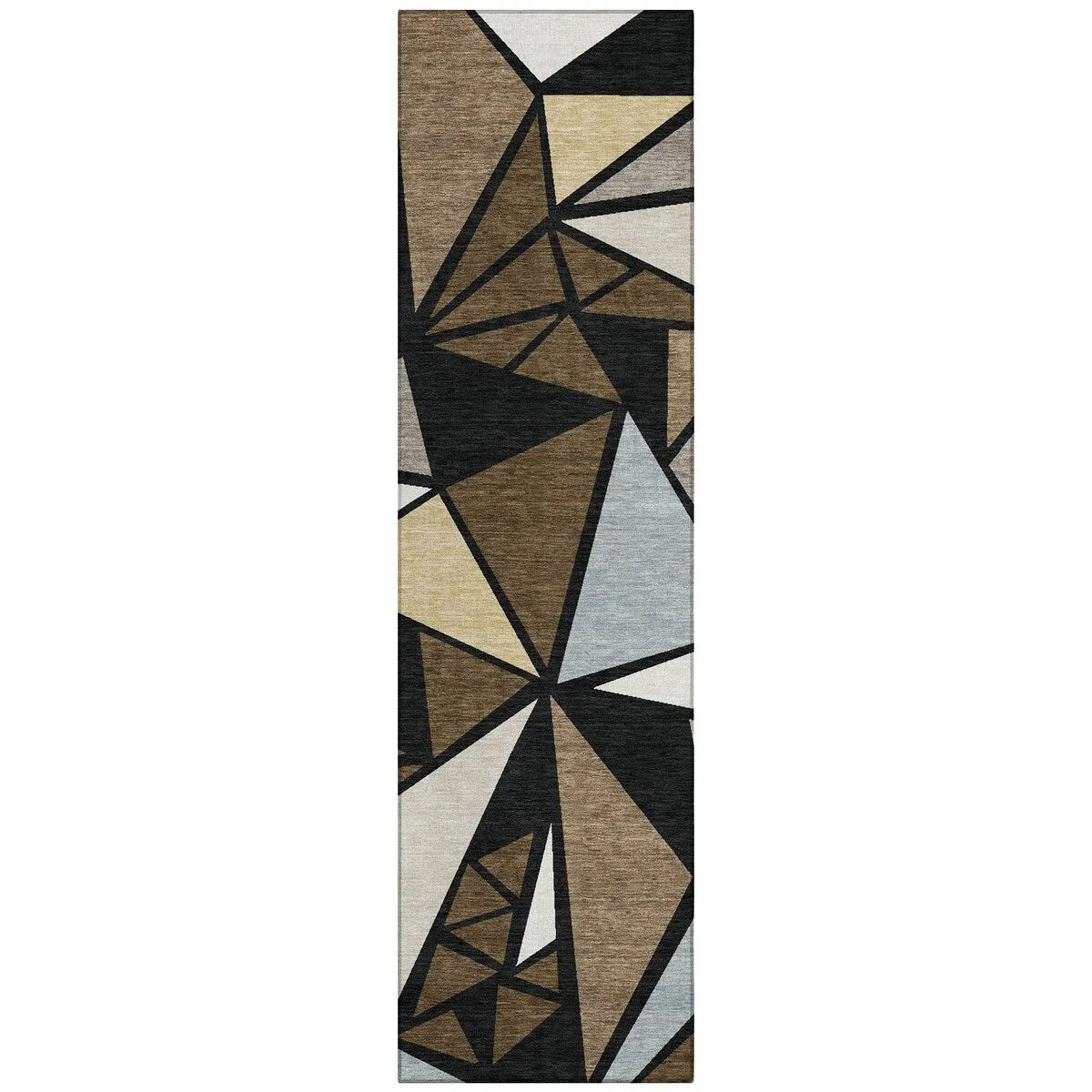 Machine Washable Indoor/ Outdoor Abstract Mosaic Chantille Rug