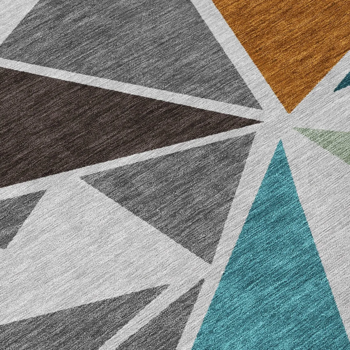 Machine Washable Indoor/ Outdoor Abstract Mosaic Chantille Rug