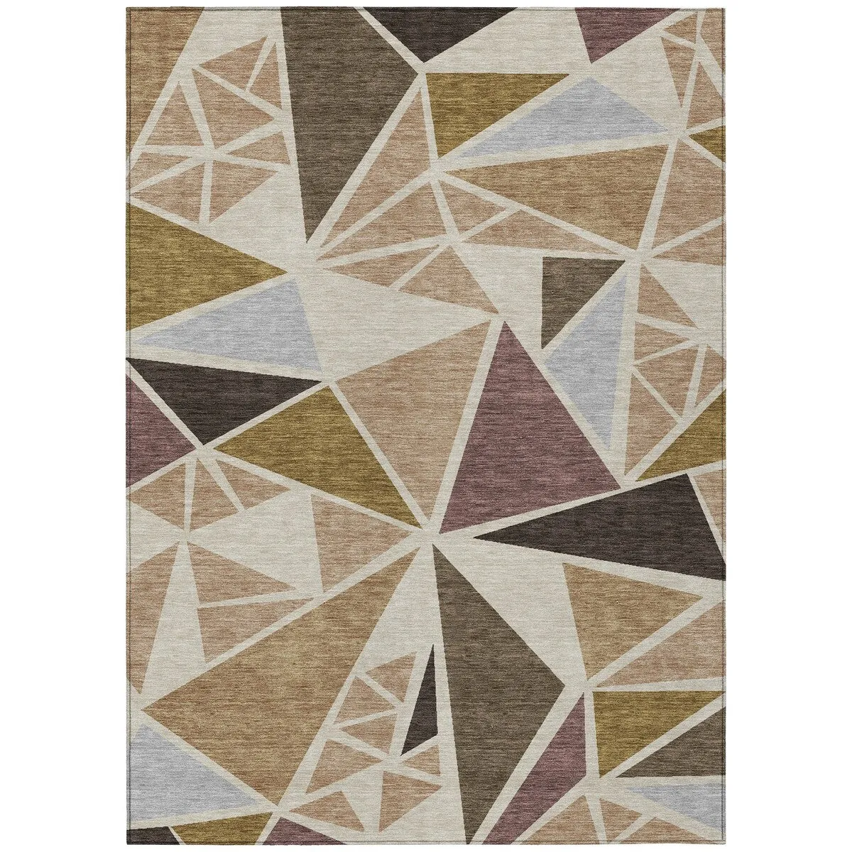 Machine Washable Indoor/ Outdoor Abstract Mosaic Chantille Rug