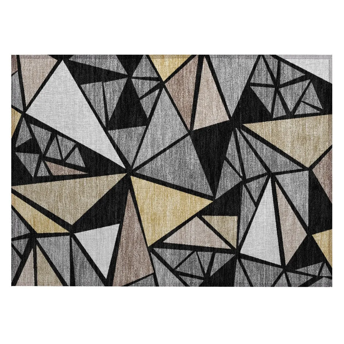 Machine Washable Indoor/ Outdoor Abstract Mosaic Chantille Rug