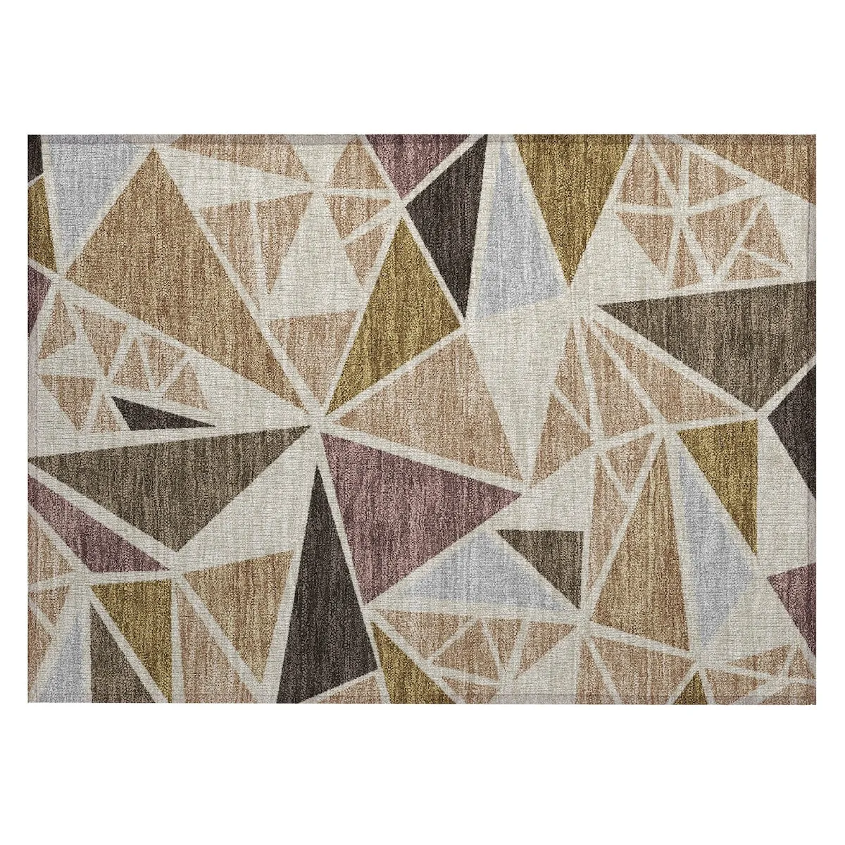 Machine Washable Indoor/ Outdoor Abstract Mosaic Chantille Rug