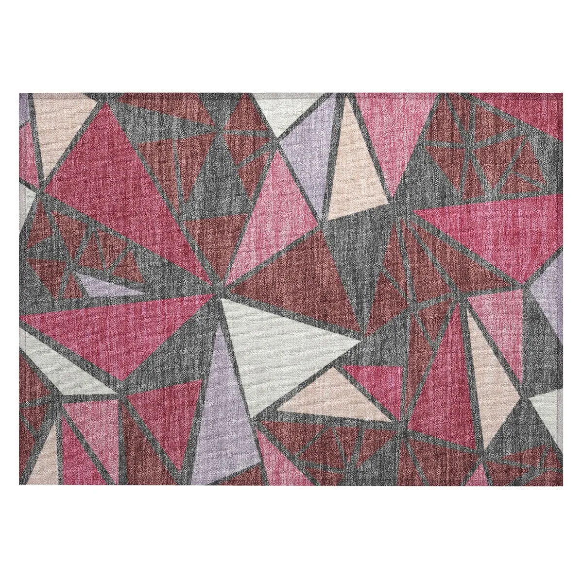 Machine Washable Indoor/ Outdoor Abstract Mosaic Chantille Rug