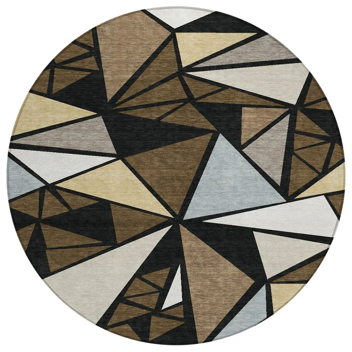 Machine Washable Indoor/ Outdoor Abstract Mosaic Chantille Rug