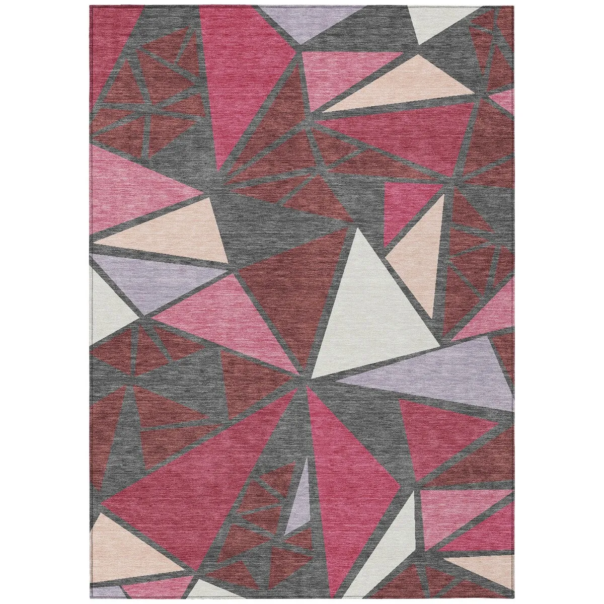 Machine Washable Indoor/ Outdoor Abstract Mosaic Chantille Rug