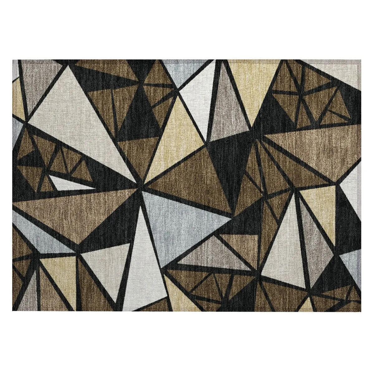 Machine Washable Indoor/ Outdoor Abstract Mosaic Chantille Rug