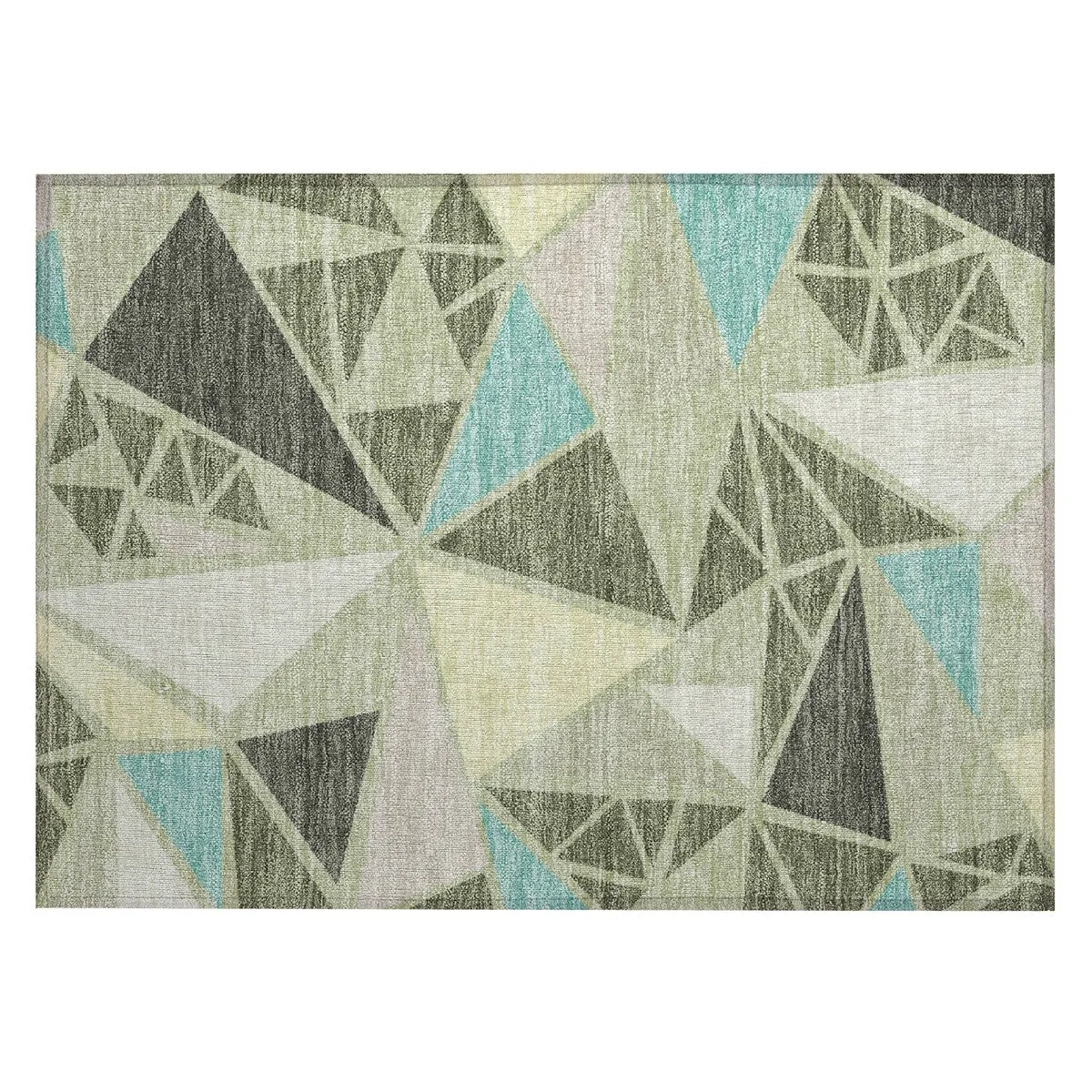 Machine Washable Indoor/ Outdoor Abstract Mosaic Chantille Rug