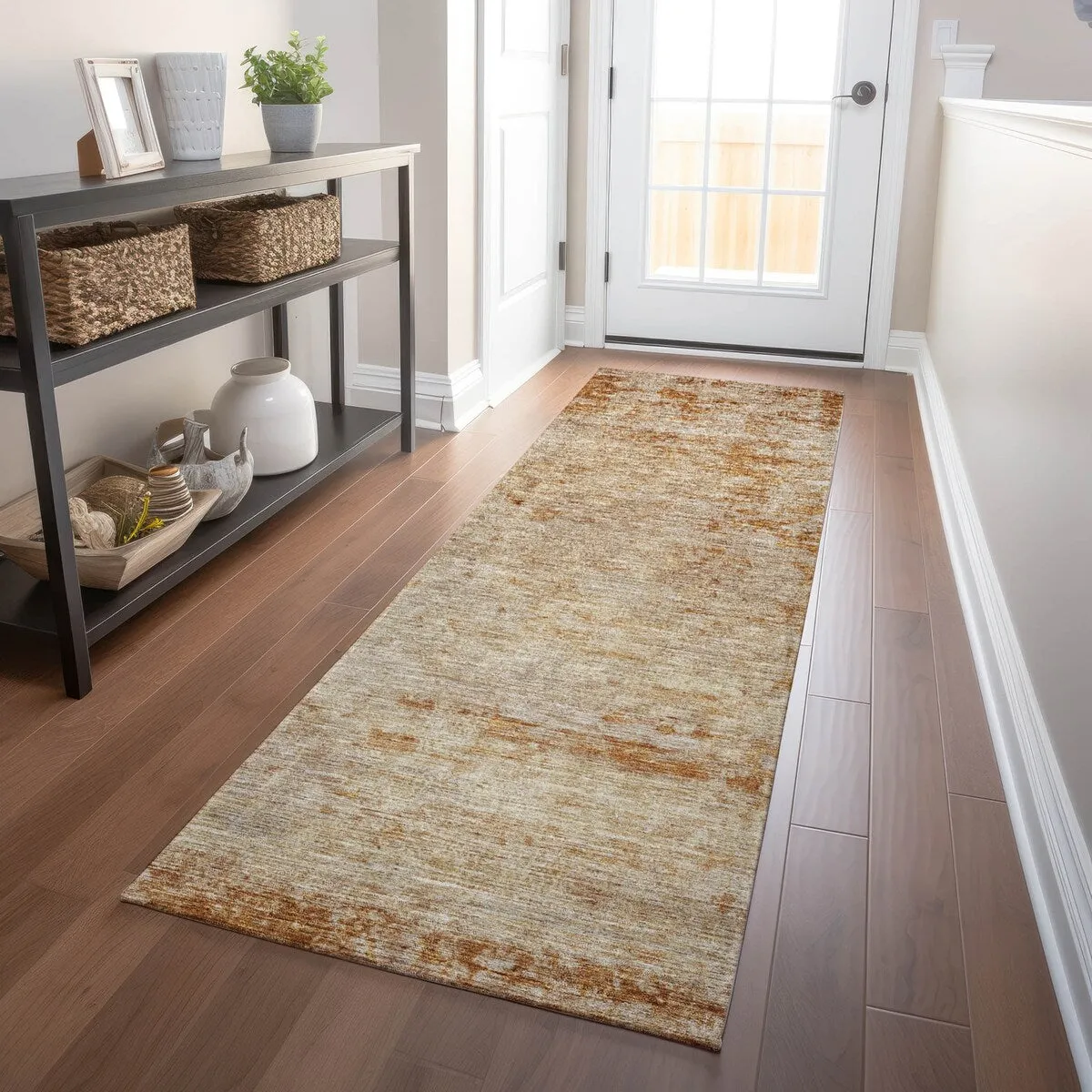 Machine Washable Indoor/ Outdoor Abstract Ombre Chantille Rug