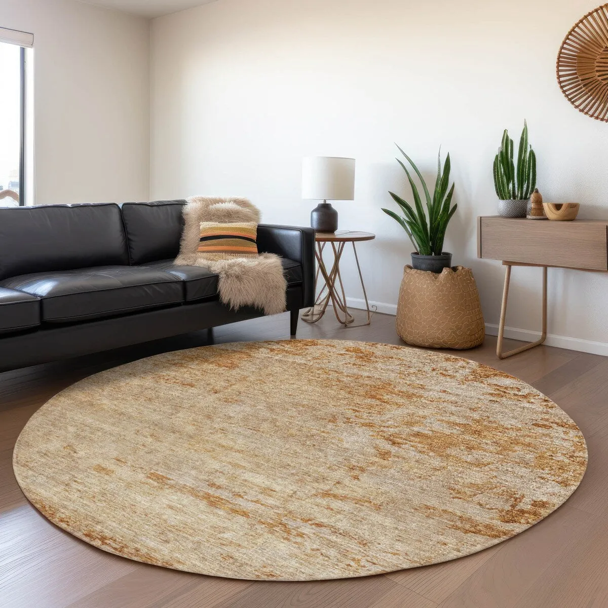 Machine Washable Indoor/ Outdoor Abstract Ombre Chantille Rug