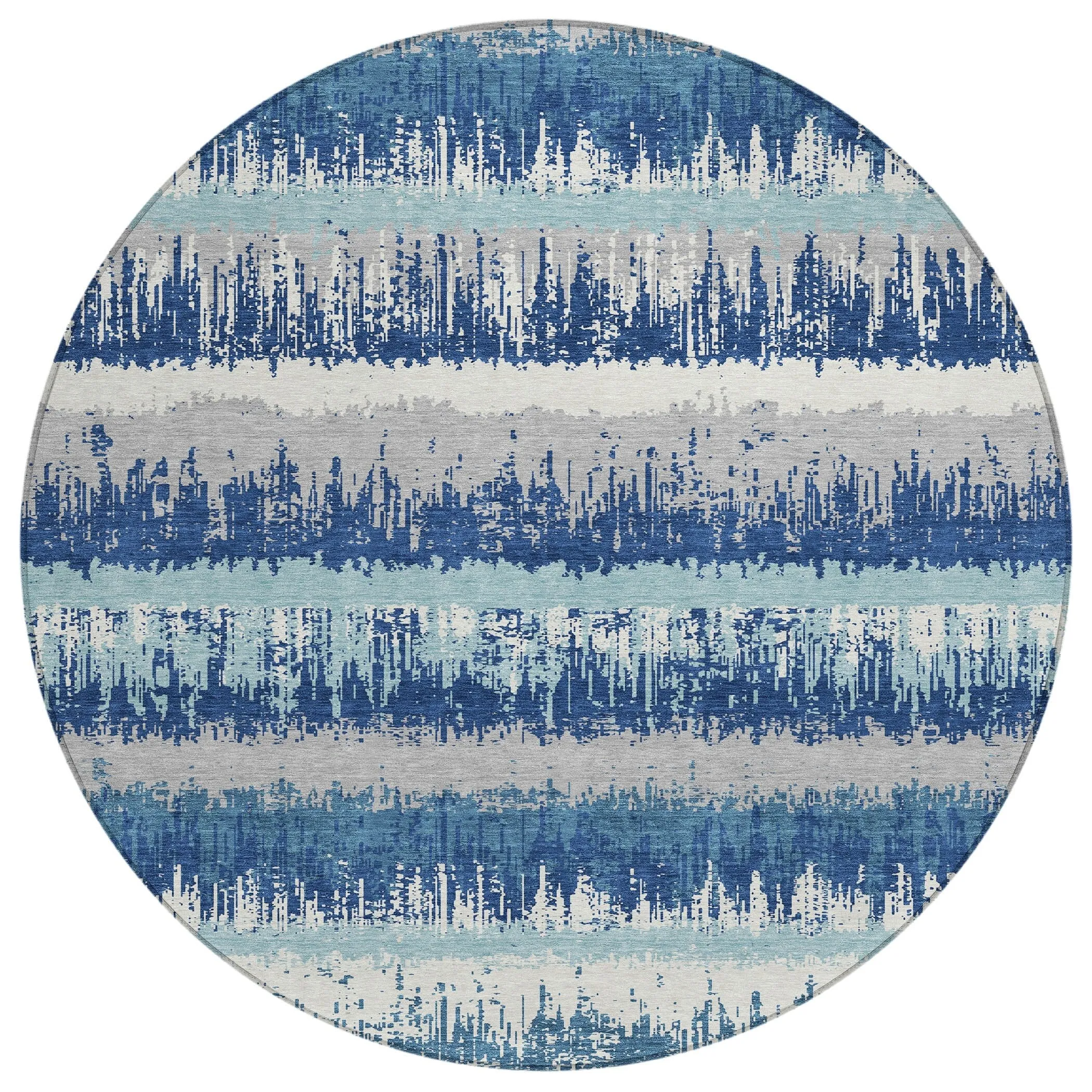 Machine Washable Indoor/ Outdoor Abstract Ombre Chantille Rug