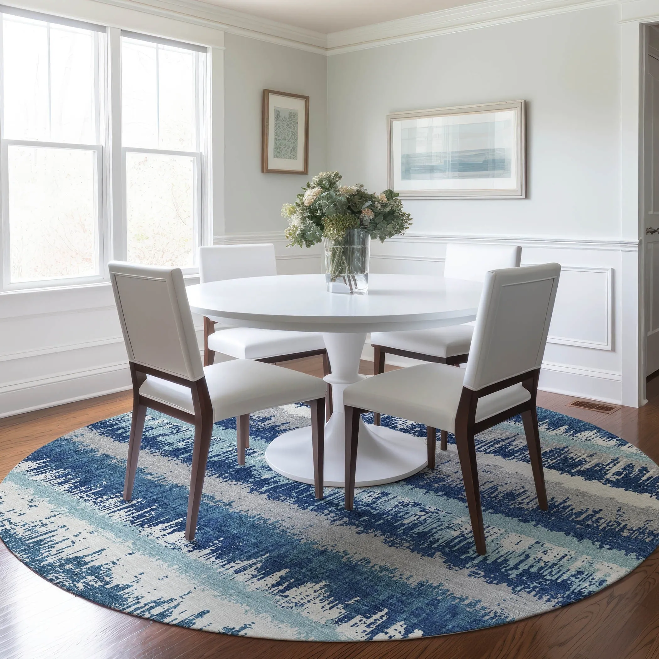 Machine Washable Indoor/ Outdoor Abstract Ombre Chantille Rug