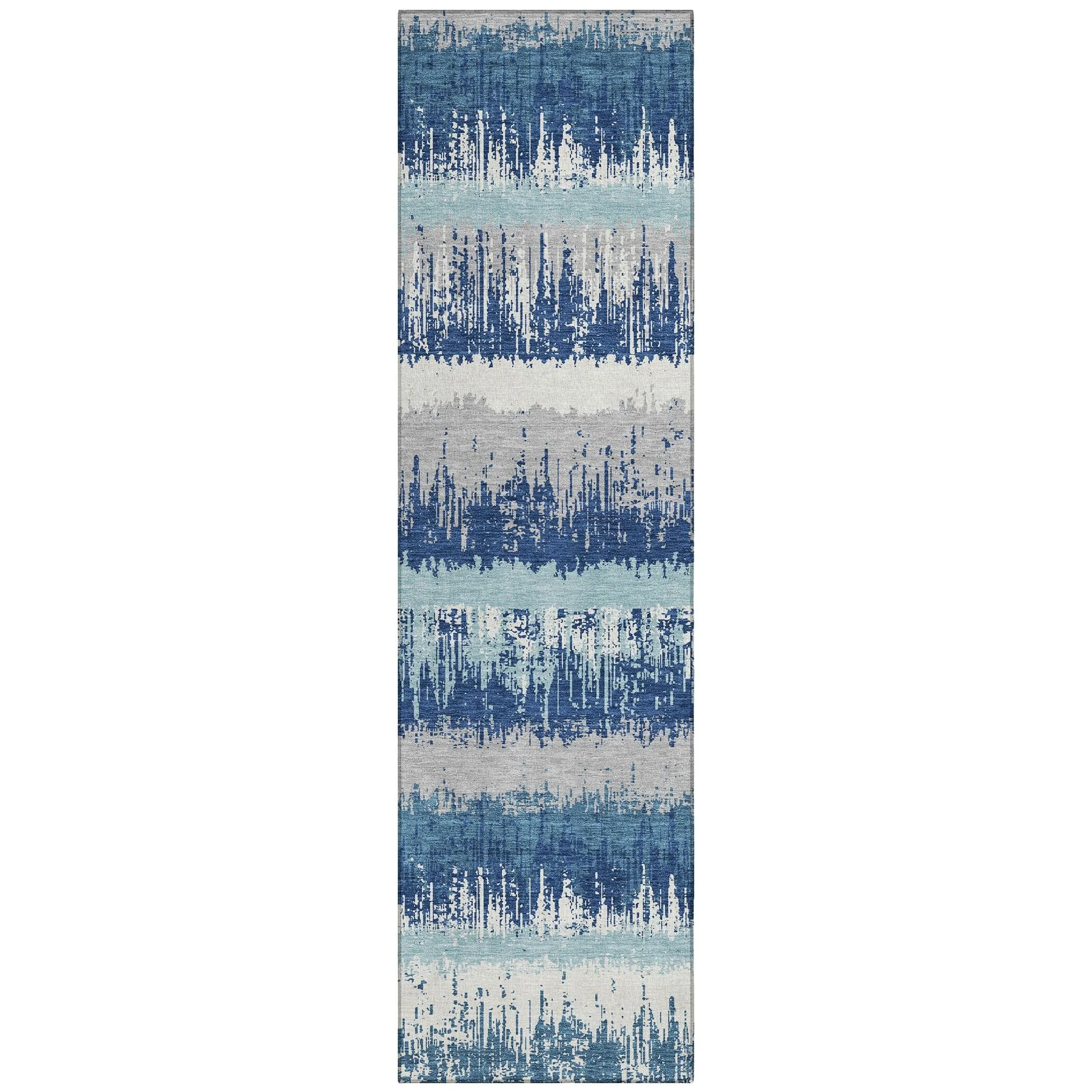 Machine Washable Indoor/ Outdoor Abstract Ombre Chantille Rug