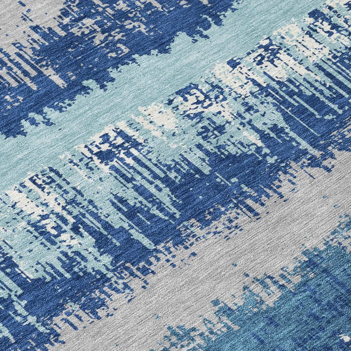 Machine Washable Indoor/ Outdoor Abstract Ombre Chantille Rug