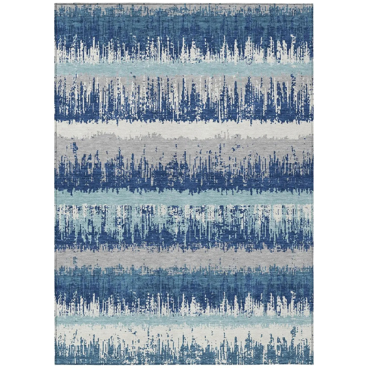 Machine Washable Indoor/ Outdoor Abstract Ombre Chantille Rug