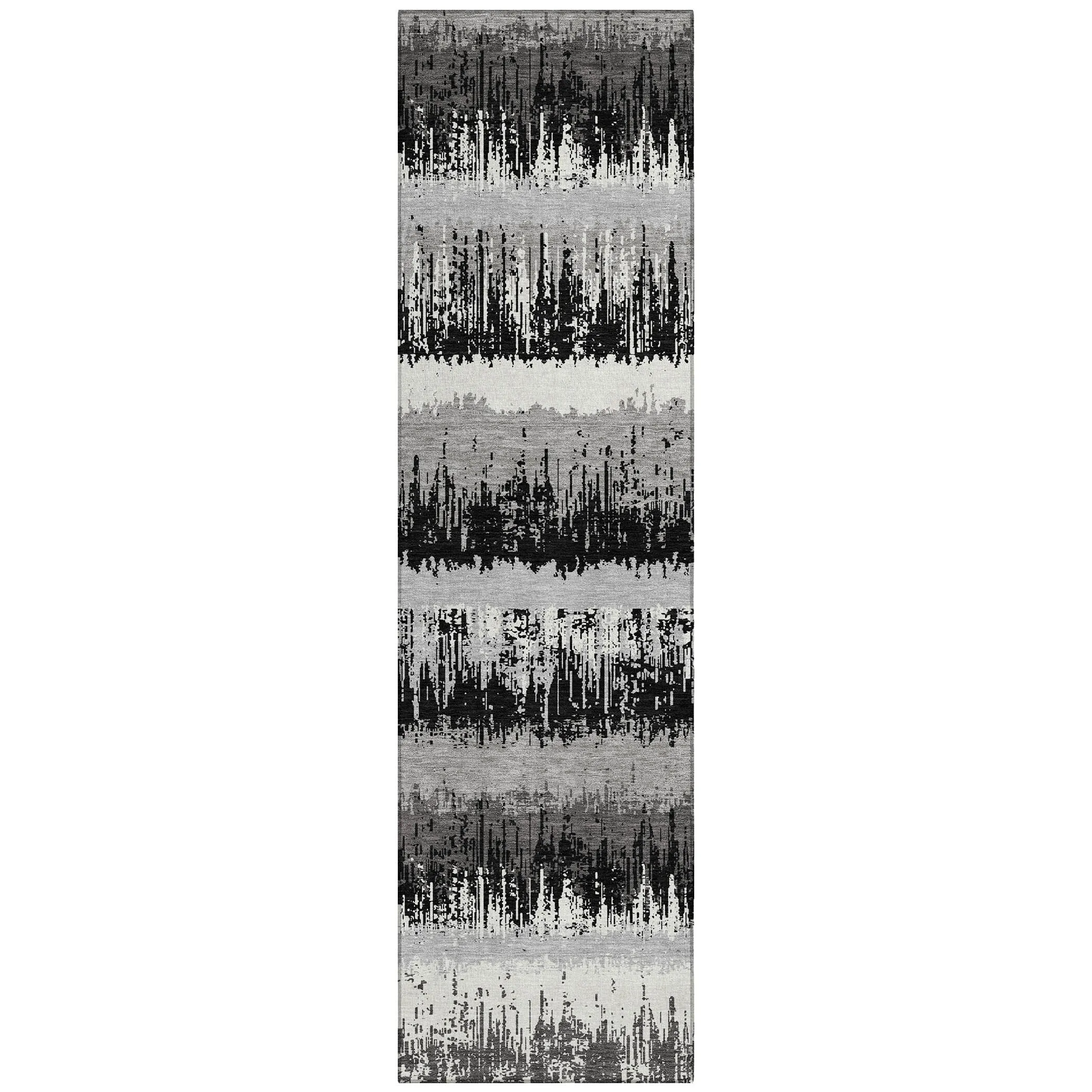Machine Washable Indoor/ Outdoor Abstract Ombre Chantille Rug