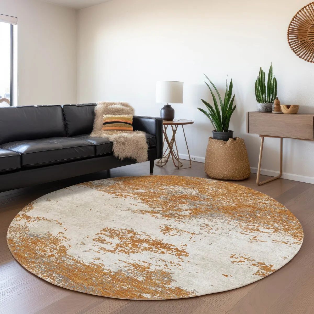 Machine Washable Indoor/ Outdoor Abstract Pixels Chantille Rug